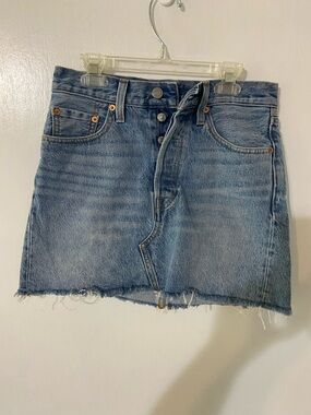 Levi's Blue Denim Skirt with Button Front